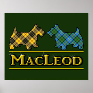 Poster Cães do Scottie do Tartan do Cal MacLeod