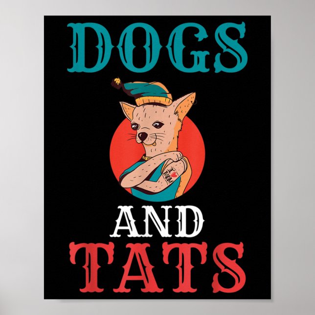 Poster Cães E Tatuagem De Tinta Tinta Tatuada (Frente)