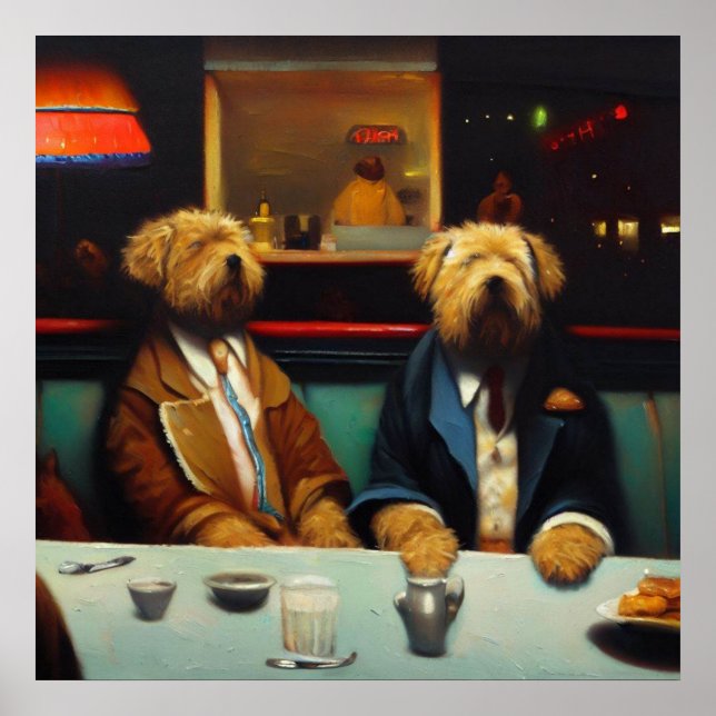 Poster Cães em um Jantar (Frente)
