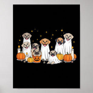 Poster Cães Fantasmas Cães Bonitos Vestidos Como Fantasma