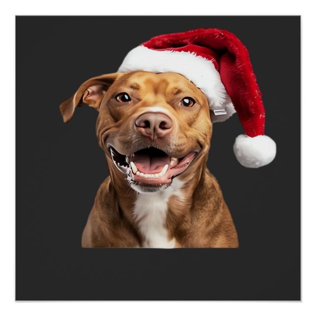 Póster Cães Felizes no Natal Cães Engraçados Camiseta Clá (Frente)