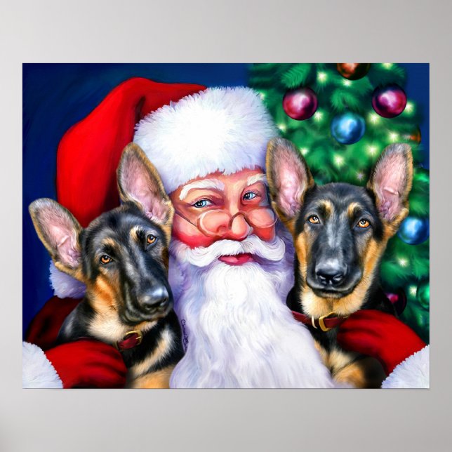 Poster Cães German shepherd Santas B&T (Frente)