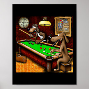 Poster Cães Jogando Bilhar