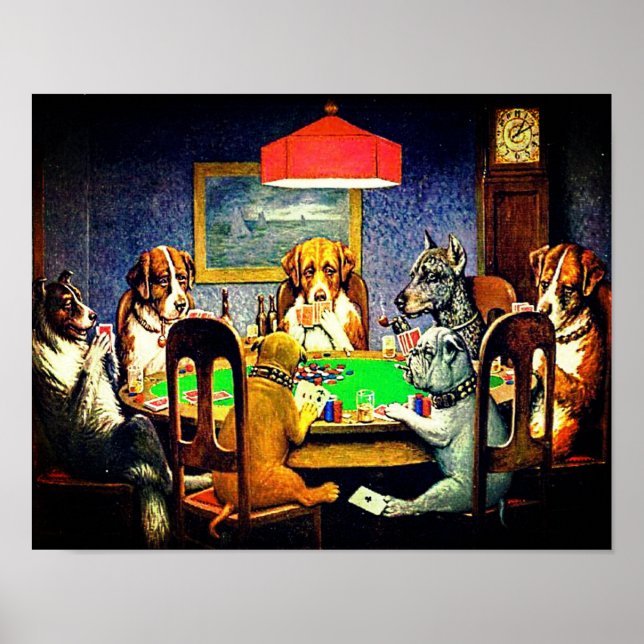 Poster Cães Jogando Poker (Frente)