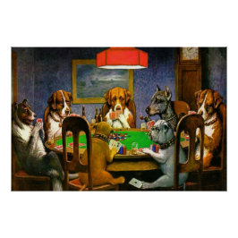 Póster Cães Jogando Poker