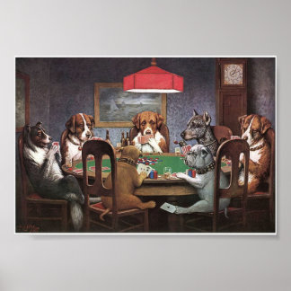 Póster Cães Jogando Poker
