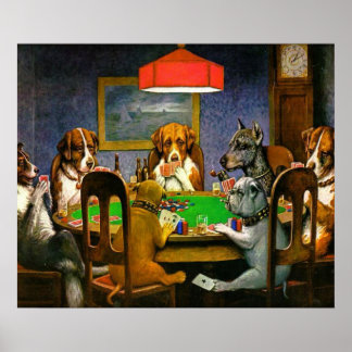 Póster Cães Jogando Poker