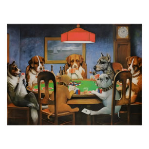 Póster Cães Jogando Poker de Cassius Marcellus Coolidge