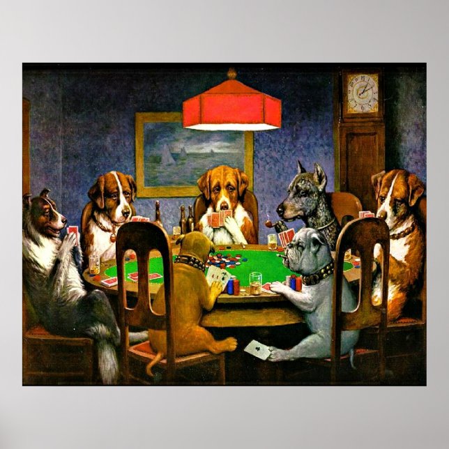 Poster Cães Jogando Pôquer (Frente)