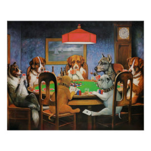 Póster Cães jogando pôquer por C.M. Coolidge