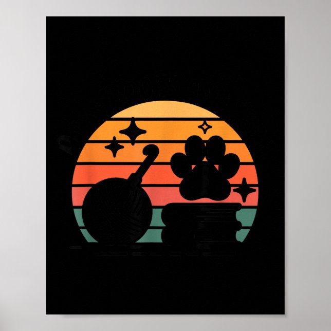 Poster Cães livros e fios engraçados crochê crochet  (Frente)