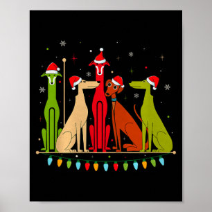 Poster Cães Modernos Estilo Anos 60 70 80 Natal Engraçado