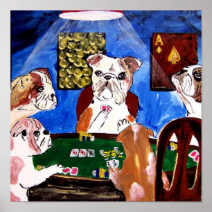 PÓSTER CÃES QUE JOGAM ÁSS DO QUADRILÁTERO DO PÓQUER
