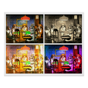 Póster Cães que jogam o póquer