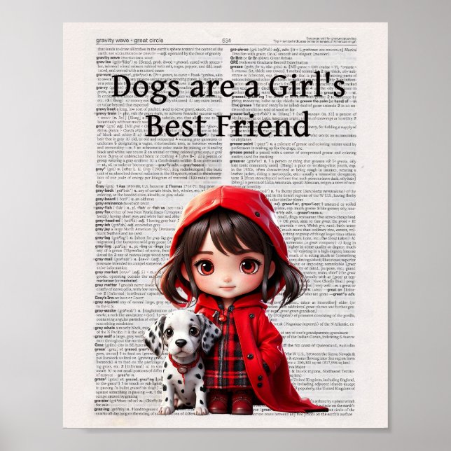 Poster Cães são os melhores amigos de Menina. (Frente)