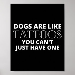 Poster Cães São Tatuagens Engraçadas Cachorros Tatuados Q