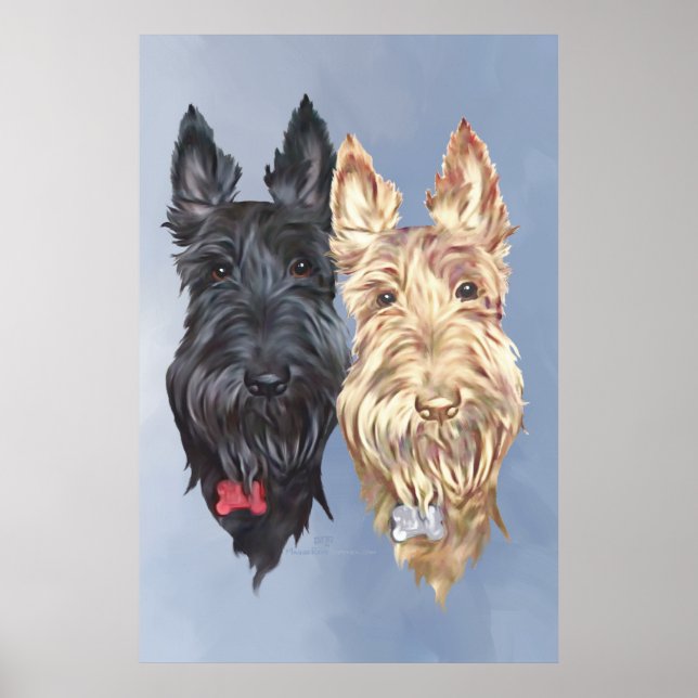 Póster Cães Scottie (Frente)