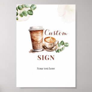 Poster Café Amor é Criar Sinal de Festa Personalizada