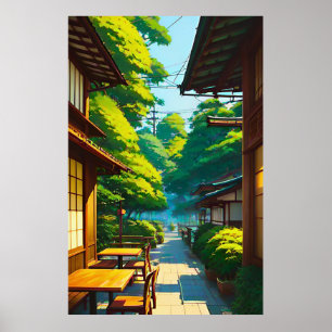Poster Café ao ar livre do Jardim Japonês