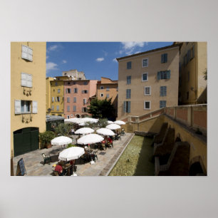 Póster Café ao ar livre, Place de l'Eveche, Grasse,