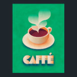 Poster Café Art Deco Verde<br><div class="desc">Art Deco,  estilo de vintage,  café retrô.</div>