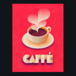 Poster Café Art Deco Vermelho<br><div class="desc">Art Deco,  estilo de vintage,  café retrô.</div>