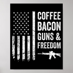 Poster Café Bacon Armas &amp; Dom - Churrasco Grelha Arma