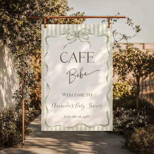 Poster Café Bebe Arco Neutro Boas-vindas ao Chá de Bebê