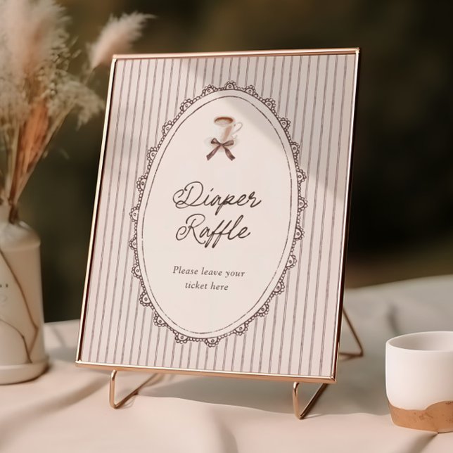 Poster Cafe Bebe Vintage Diaper Raffle (Criador carregado)