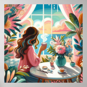 Poster café bebendo