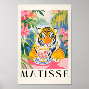 Poster Café Bebendo Tigre, Henri Matisse Impressão, Rosa 
