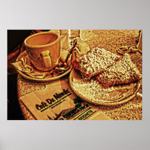 Póster Café & Beignets no café Du Monde