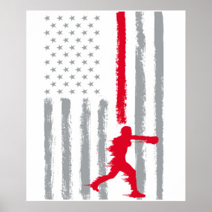 Poster café boxe- Bandeira EUA Vintage EUA para boxe