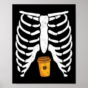 Poster Café Café Da Rib Halloween Lover Skeleton Engraçad