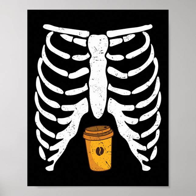 Poster Café Café Da Rib Halloween Lover Skeleton Engraçad (Frente)