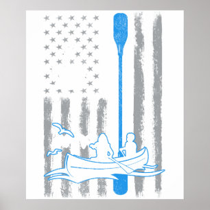 Poster café canoagem- Bandeira EUA Vintage EUA para lata