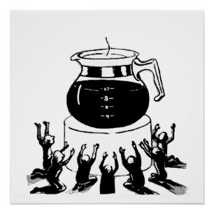 Póster Café clássico retrô e vintage, Worship Coffee