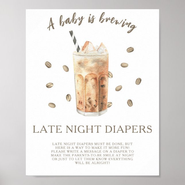 Poster Café com gelo - Jogo de fraldas tarde da noite (Frente)