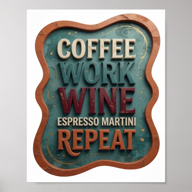 POSTER CAFÉ COM LARANJA TRABALHO VINHO ESPRESSO MARTINI R (Frente)