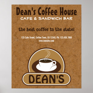 Poster Café Compro Beige Brown Café Café Personalizado Da