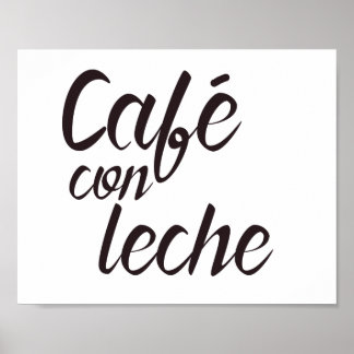 Póster Café con Leche Café Espanhol Art