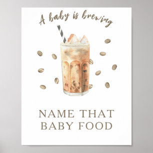 Poster Café cria chá de fraldas comida bebê