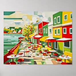 Poster Café Cubista por Waterfront