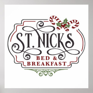 Poster Café da cama do santo Nick no Natal