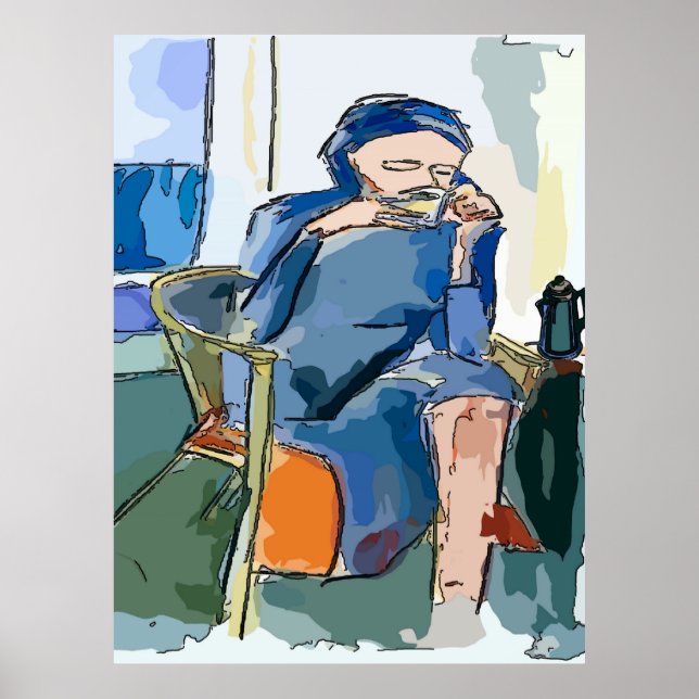 Póster Café da Manhã abstrato (Frente)