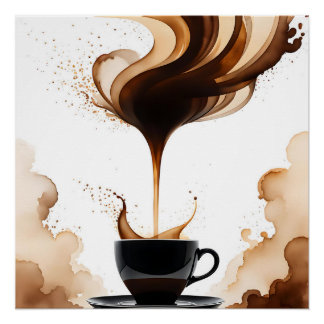 Póster Café da manhã da arte Bauhaus (castanho)