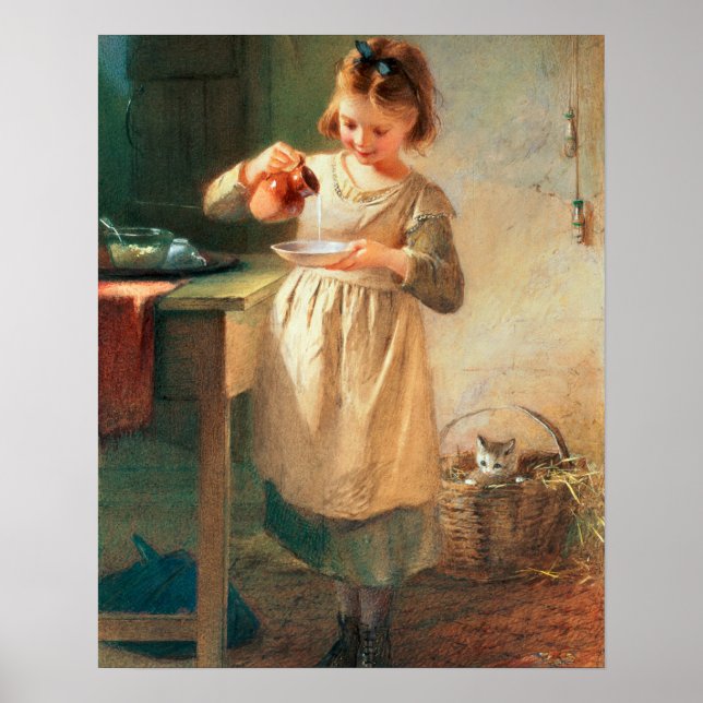 Póster Café da manhã do gatinho (Frente)