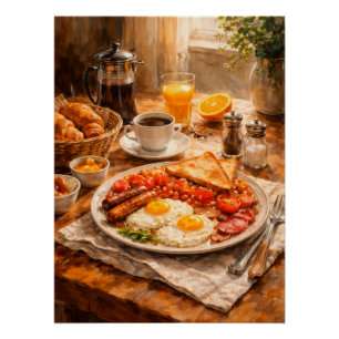 Póster Café da Manhã Inglês Manhã uma Vida Caseira Still