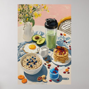 Poster Café da Manhã Saudável academia Comida Cozinha Pan
