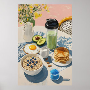 Poster Café da Manhã Saudável ginásio Comida Cozinha Panq